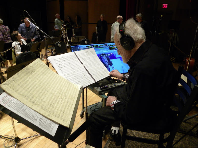 Gerry's podium set up during the recording session.