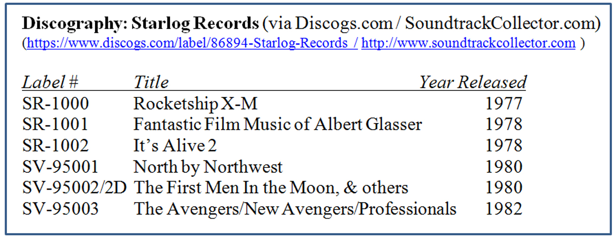 Starlog Records Discography